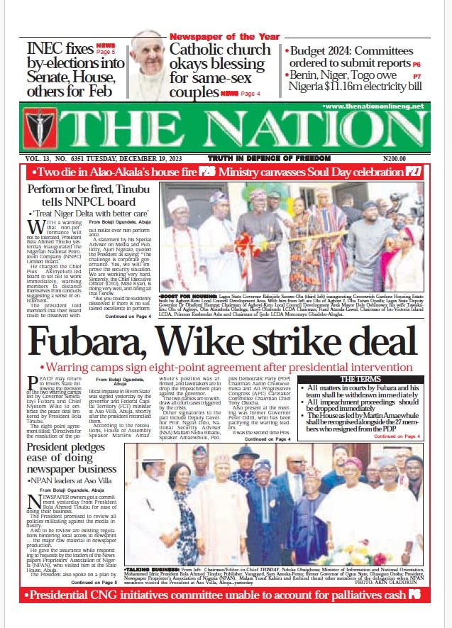 Nigerian Newspapers Daily Front Pages Review Tuesday 19th December 2023