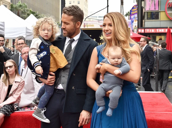 Reynolds and Lively with daughters James and Inez at the ceremony honoring Reynolds