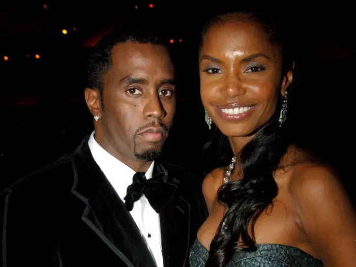 Sean Diddy Combs and Kim Porter attend the 2005 Academy Awards