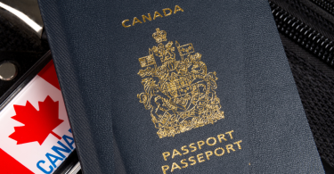 Canadian Passport and Flag