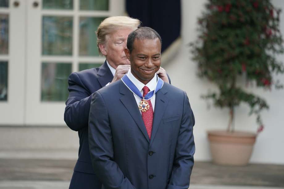 Pictures: Donald Trump Decorates Tiger Woods With America #39 s Highest