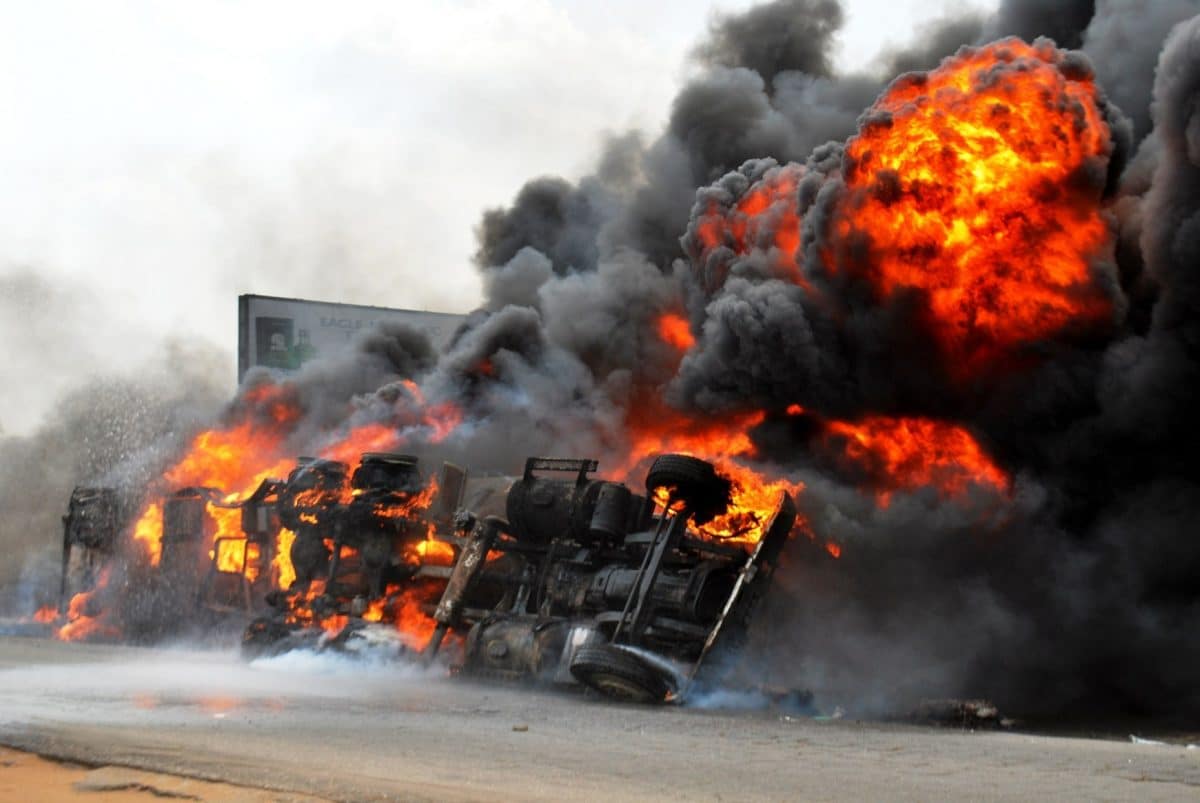 Petrol Tanker Flames On Lagos-Ibadan Expressway