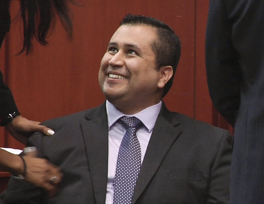 George Zimmerman smiled when he was acquitted on July 14, 2013.