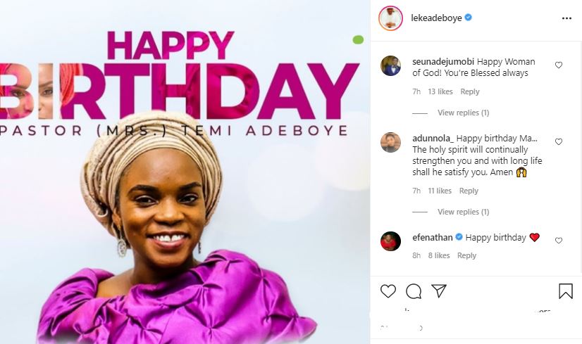 Wife Of Late, Dare Adeboye,Temi Celebrates Her Birthday |Photo