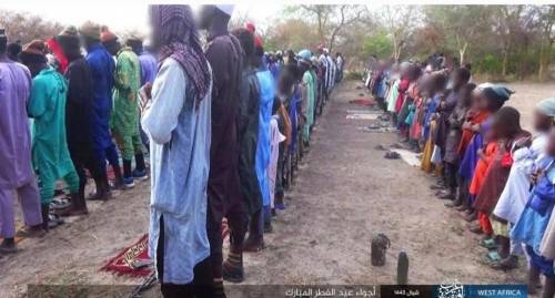 ISWAP Releases Photos Of Terrorists Openly Observing Eid-el-Fitr Prayer