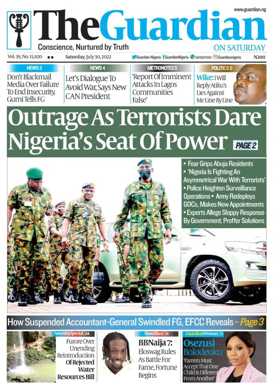 The Guardian Nigeria on X: Today in The Guardian – Acute outage imminent  as TCN, DisCos face-off deepens. Get a copy. #FrontPage #Headline #Business  #Politics #Sports #Pilgrims #Nigerians #Entertainment #News #Nigeria  #Africa #