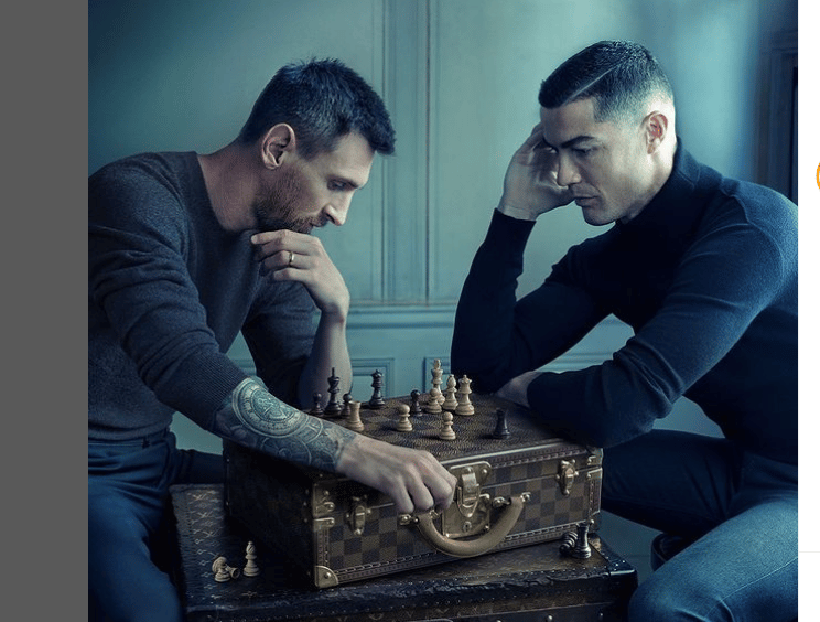 Ronaldo With Messi Playing Chess, ronaldo, playing chess, lionel messi,  sports, HD phone wallpaper