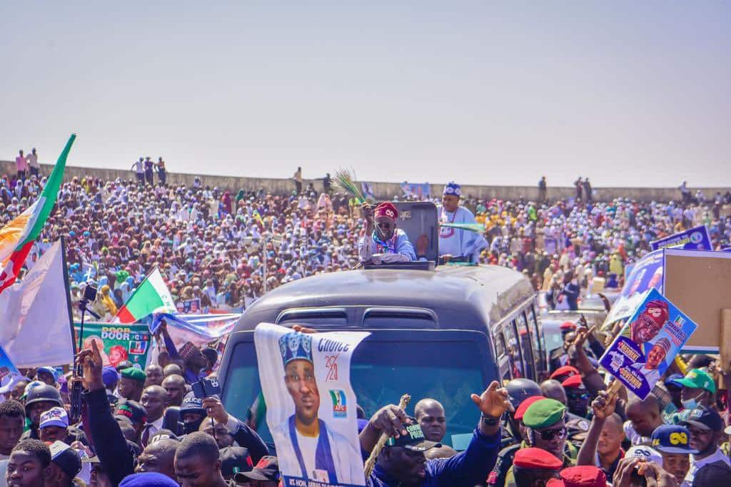 Watch How The Crowd Welcomed Tinubu At Kaduna Stadium