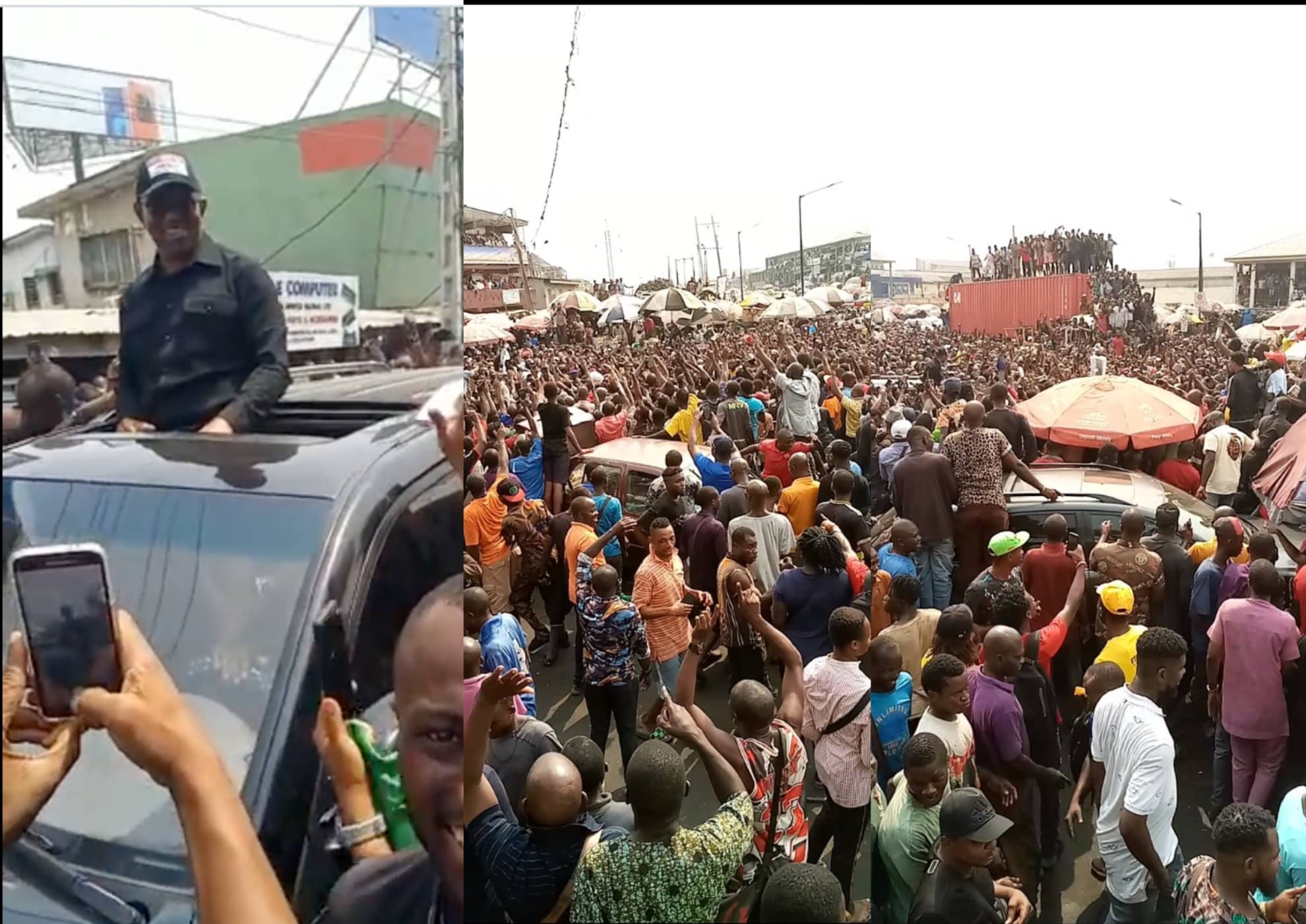 Massive Crowd As Peter Obi Storms Lapido Market In Lagos (Photos/Videos)