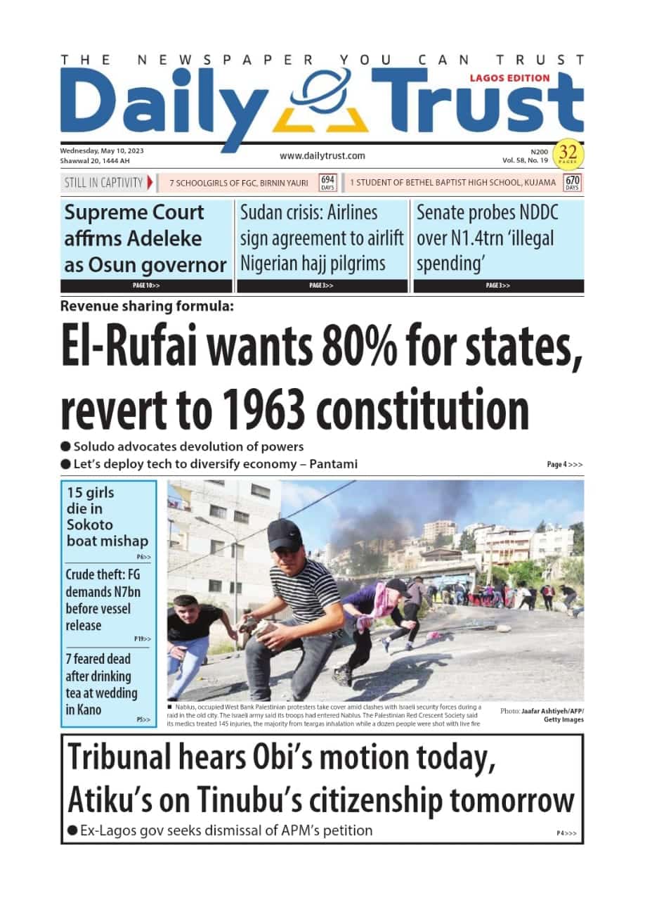 Nigerian Newspapers Daily Front Pages Review Wednesday Th May