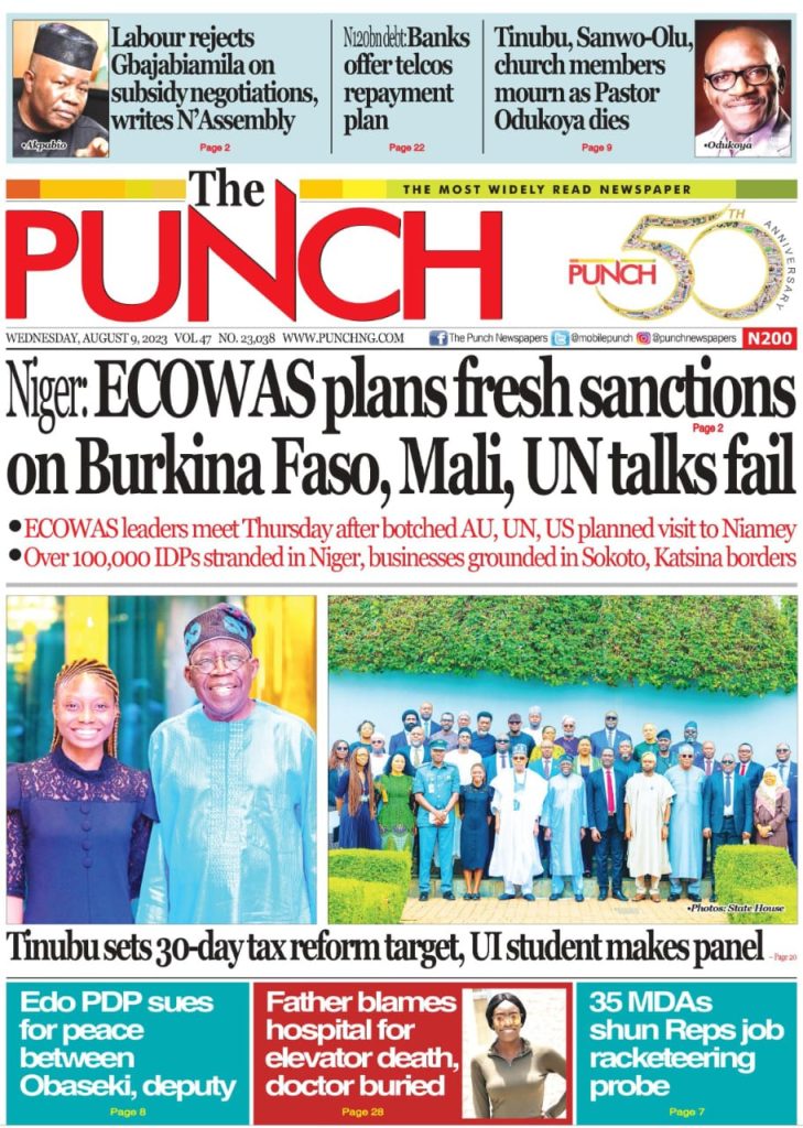 Nigerian Newspapers Daily Front Pages Review | Wednesday 9th August, 2023