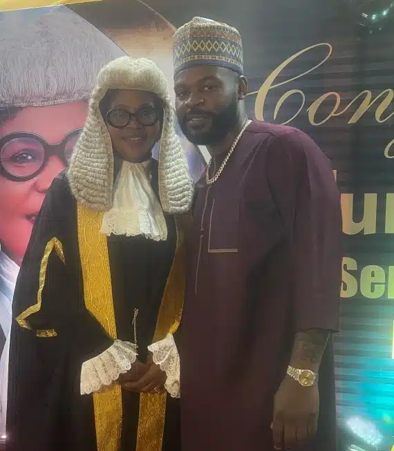 Nigerian musician, Falz, took to his Instagram page to share pictures showing when his mother, Funmi Falana, was celebrating the feat of being named a Senior Advocate of Nigeria.