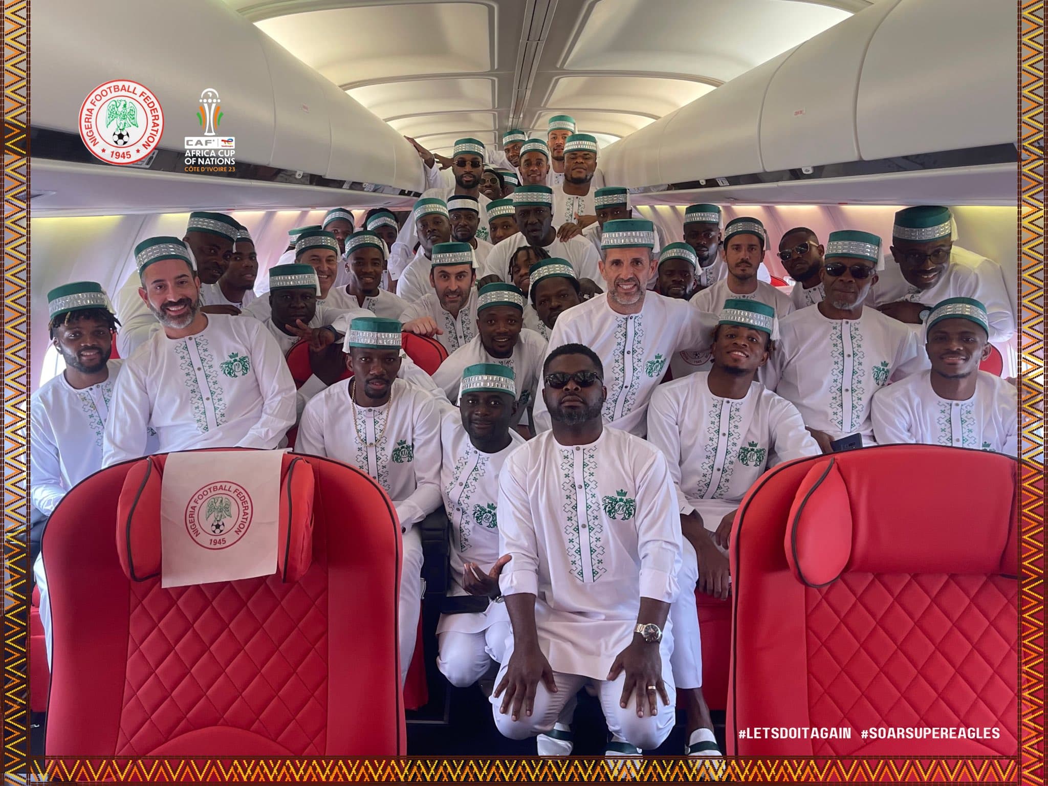 It was all style and glamour as the Super Eagles of Nigeria departed Lagos for Abidjan in Ivory Coast for the commencement of the 2023 Africa Cup of Nations (AFCON).