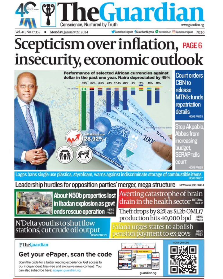 Nigerian Newspapers Daily Front Pages Review Monday 22nd January 2024   IMG 20240122 WA0003 768x960 