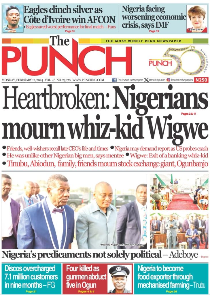 Nigerian Newspapers Daily Front Pages Review Monday 12th February 2024   IMG 20240212 WA0004 729x1024 