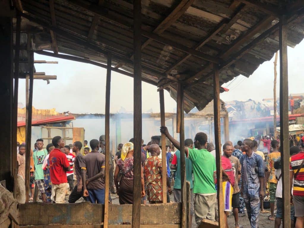 Turmoil In Lagos As Hoodlums Clash, Sets Market On Fire (PICTURES)