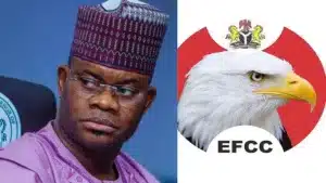 Photos Of Yahaya Bello At EFCC Headquarters In Abuja