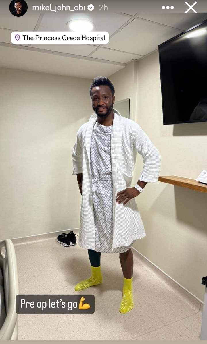 Former Super Eagles captain, John Mikel Obi, has recently undergone a successful surgery at the Princess Grace Hospital in the United Kingdom.