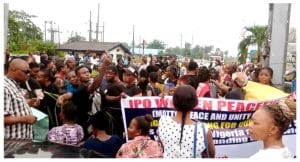 Passengers Stranded As Rivers Community Women Block Airport Gate, Start Cooking (Photos)