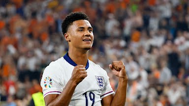 Ollie Watkins celebrates after coming from the bench to score the match winner for England against the Netherlands. 