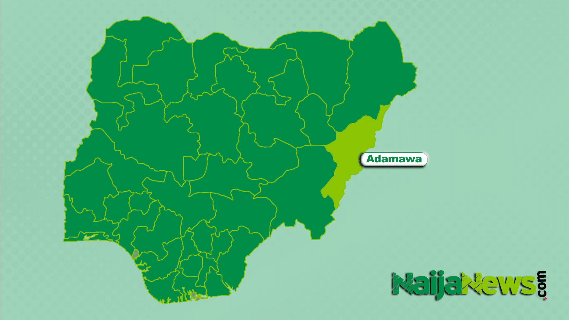 Map of Adamawa State, Nigeria