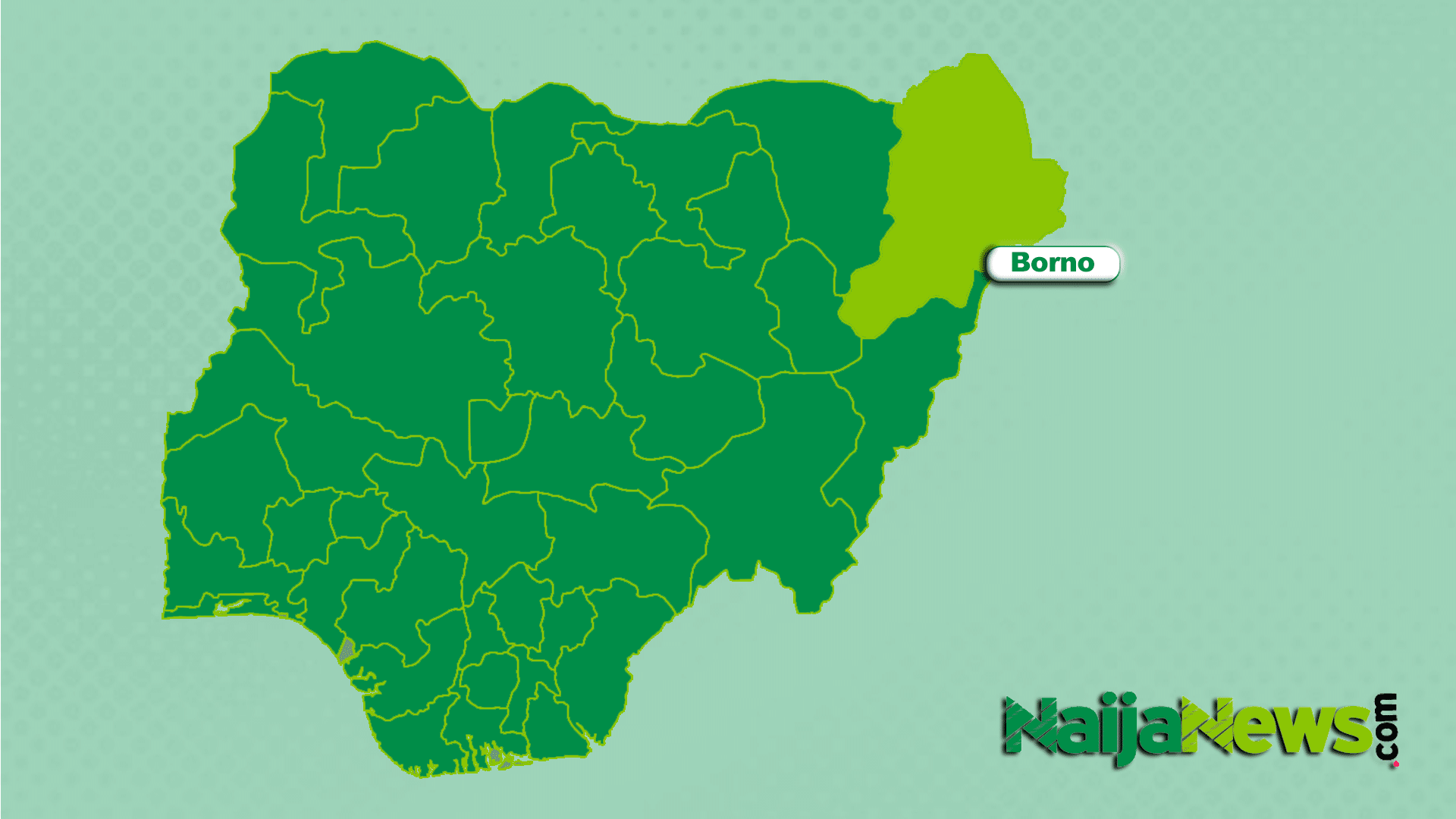 Map of Borno State, Nigeria