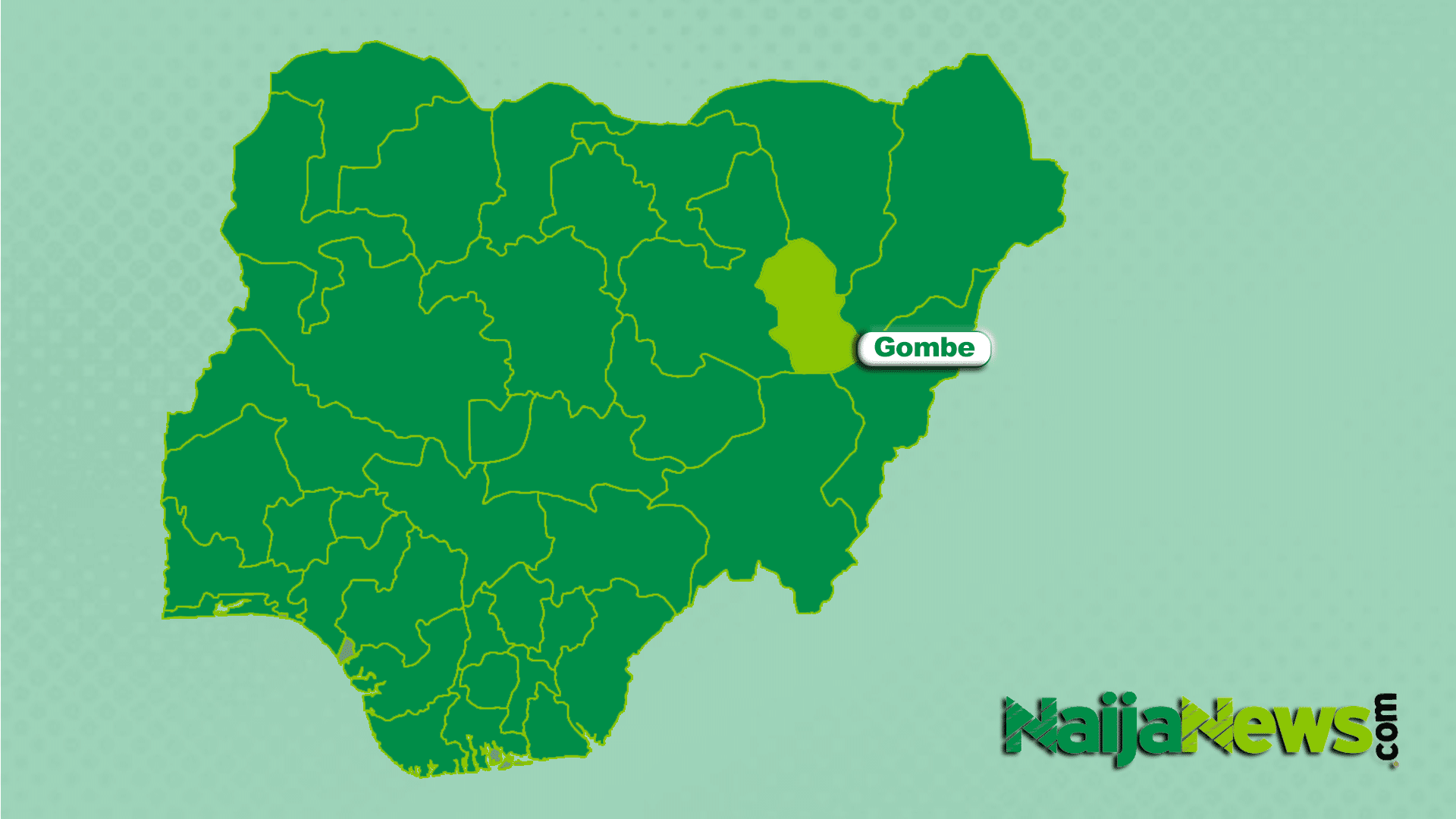 Map of Gombe State, Nigeria