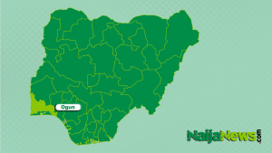 Map of Ogun State, Nigeria