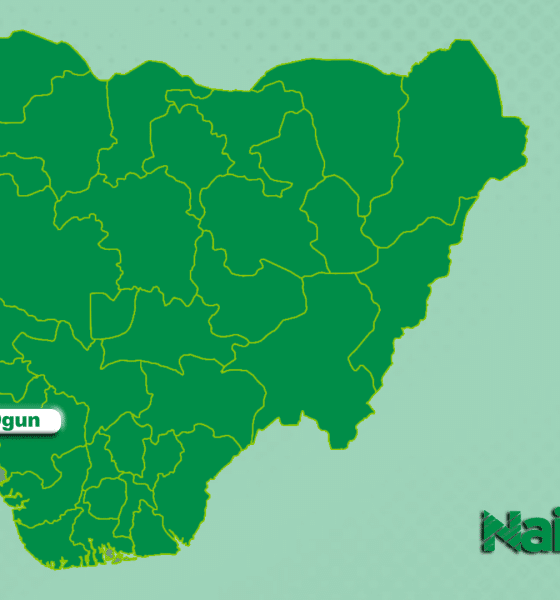 Map of Ogun State, Nigeria