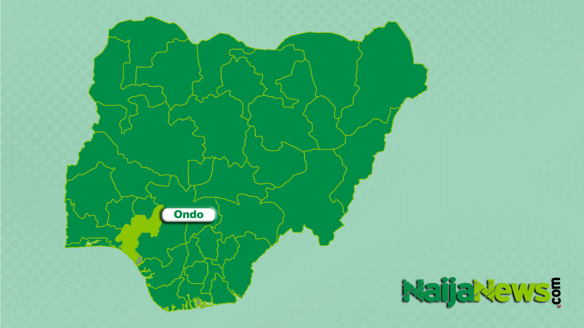 Map of Ondo State, Nigeria