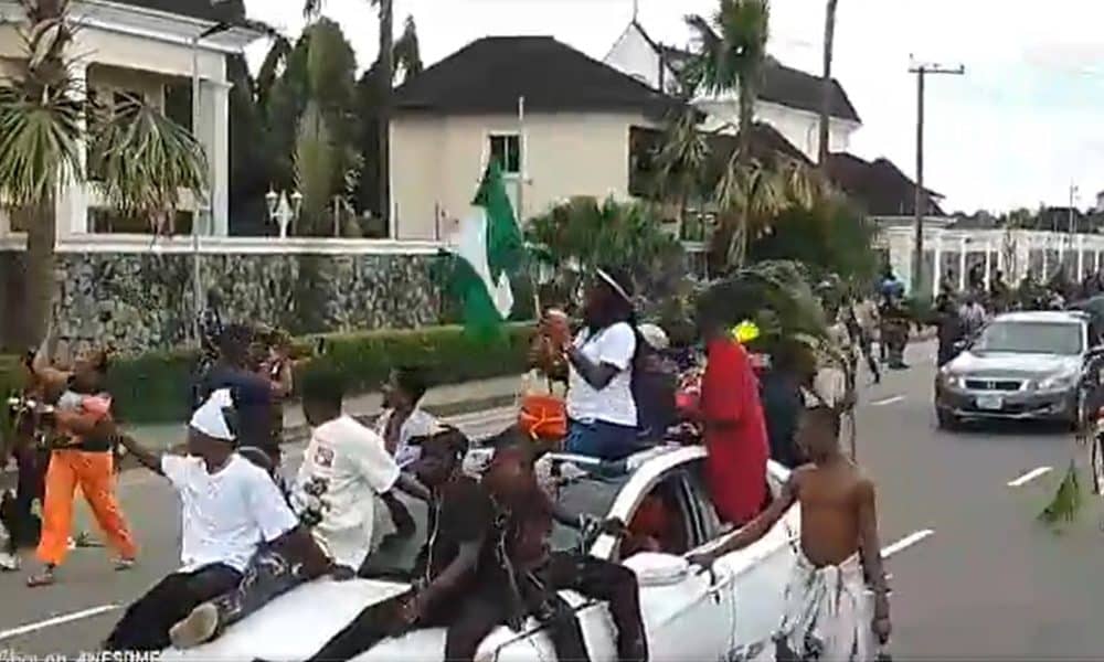 JUST IN: Protesters Storm FCT Minister, Wike’s Private Residence In Port Harcourt [Video]