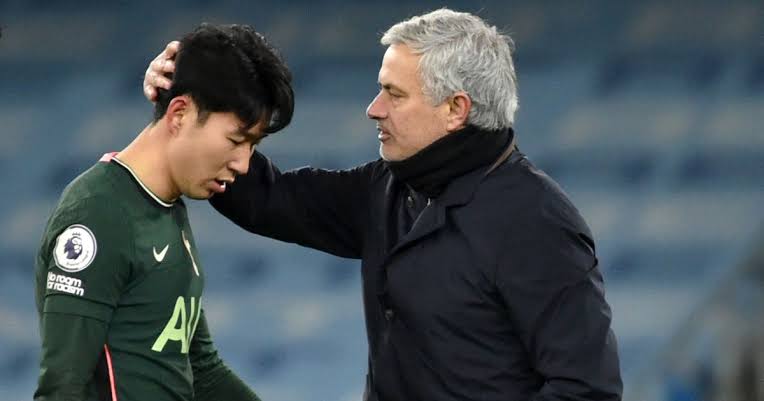 Son Heung-min and Jose Mourinho