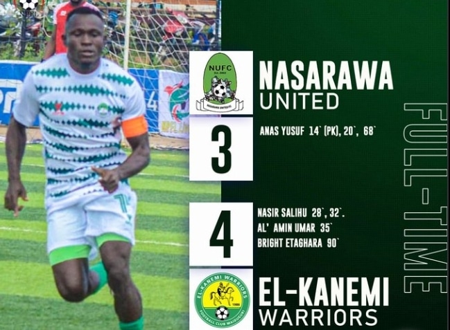 NPFL: El-Kanemi Warriors Shock Nasarawa United, Rivers Remain Unbeaten