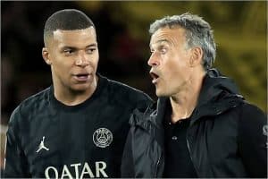 Luis Enrique and Kylian Mbappe