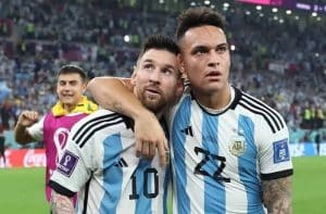 Lautaro Martinez and Lionel Messi