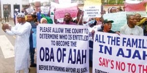 Protest In Lagos Over Alleged Imposition Of Traditional Ruler