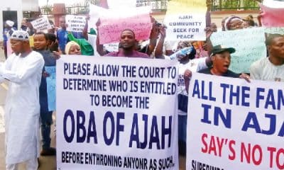 Protest In Lagos Over Alleged Imposition Of Traditional Ruler