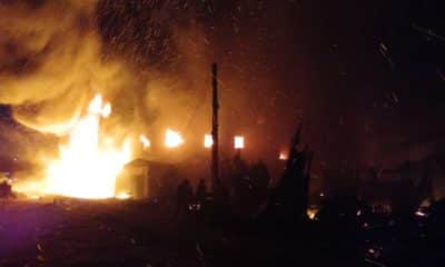 JUST IN: Fire Guts Araromi Spare Parts Market In Ibadan - [Photos]