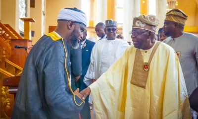 President Tinubu Attends Jumat In Abuja, Meets Ndume (Photos)