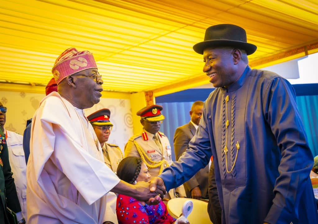 Tinubu Meets Obasanjo, Jonathan In Ghana (Photos)