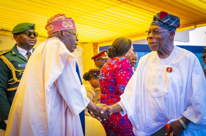 Tinubu Meets Obasanjo, Jonathan In Ghana (Photos)