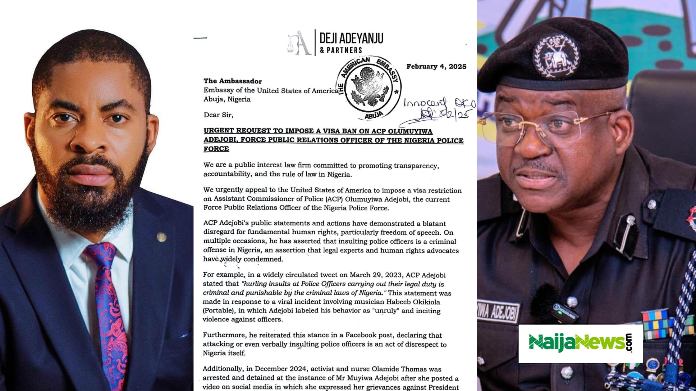 Rights Abuses: Adeyanju Petitions US, UK, Canada To Impose Visa Ban On Nigeria Police Spokesperson, Adejobi