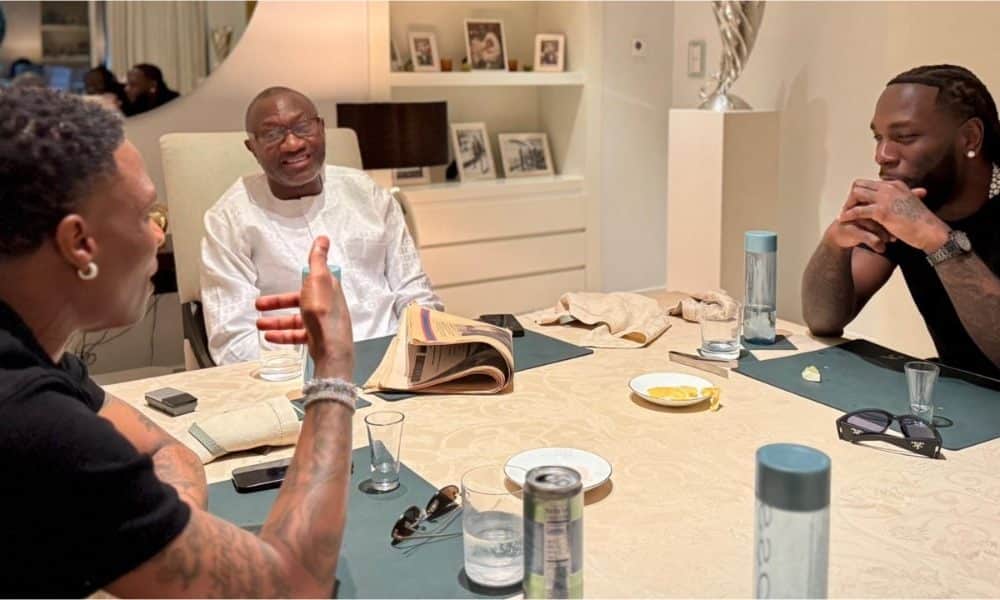 Where Is Davido? Reactions As Otedola Hosts Burna Boy And Wizkid [Photos]