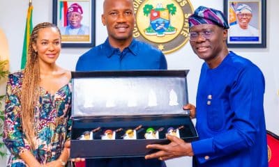 VIDEO: Ex-Chelsea Star, Didier Drogba Visits Gov Sanwo-Olu In Lagos