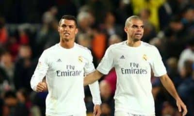 Pepe and Cristiano Ronaldo